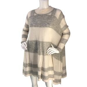 Free People Womens Size XS/S Poncho Lafayette Stripe Alpaca Blend Sweater